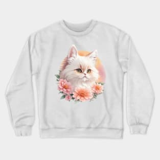 Graceful Persian Companion: Blossoming Floral Delight with a Touch of Fantasy Crewneck Sweatshirt